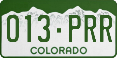 CO license plate 013PRR