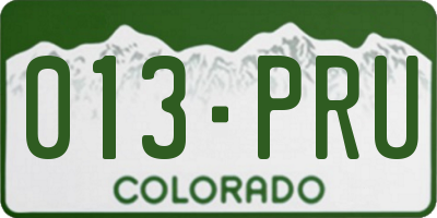 CO license plate 013PRU