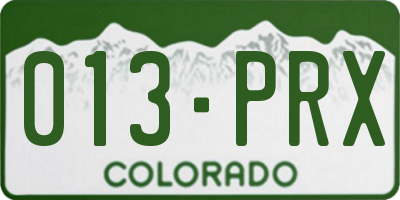 CO license plate 013PRX