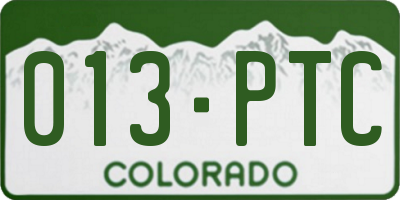 CO license plate 013PTC