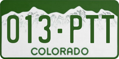 CO license plate 013PTT