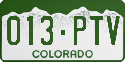 CO license plate 013PTV