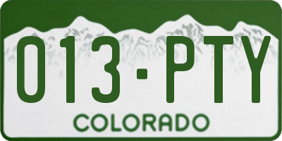 CO license plate 013PTY