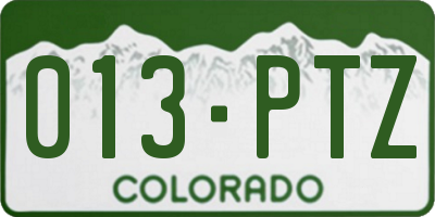CO license plate 013PTZ