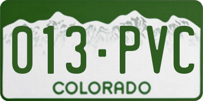 CO license plate 013PVC