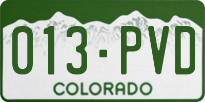 CO license plate 013PVD