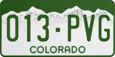 CO license plate 013PVG
