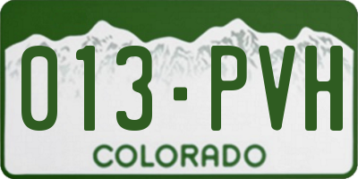 CO license plate 013PVH