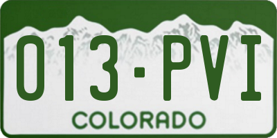 CO license plate 013PVI