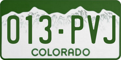CO license plate 013PVJ
