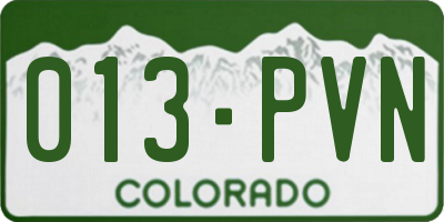 CO license plate 013PVN