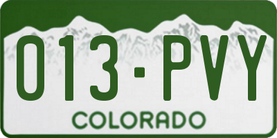 CO license plate 013PVY