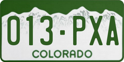 CO license plate 013PXA