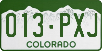 CO license plate 013PXJ