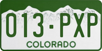 CO license plate 013PXP