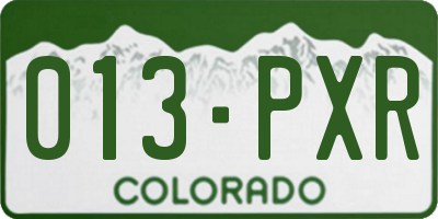 CO license plate 013PXR