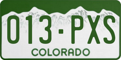 CO license plate 013PXS