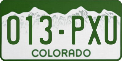 CO license plate 013PXU