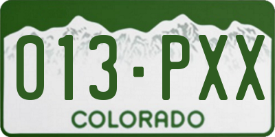 CO license plate 013PXX