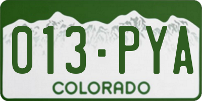 CO license plate 013PYA