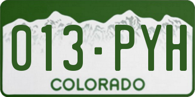 CO license plate 013PYH