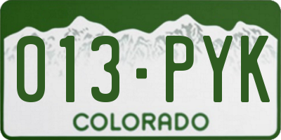 CO license plate 013PYK