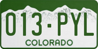 CO license plate 013PYL