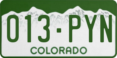 CO license plate 013PYN