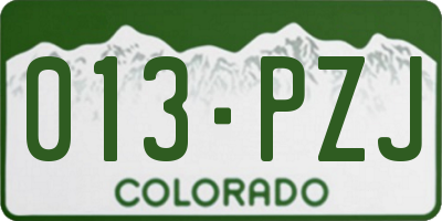 CO license plate 013PZJ