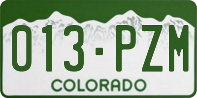 CO license plate 013PZM