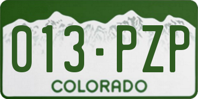 CO license plate 013PZP