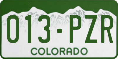 CO license plate 013PZR