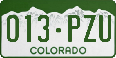 CO license plate 013PZU
