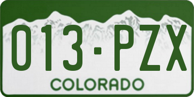 CO license plate 013PZX