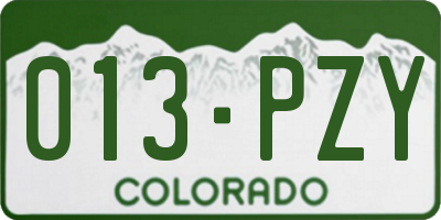 CO license plate 013PZY