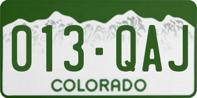 CO license plate 013QAJ