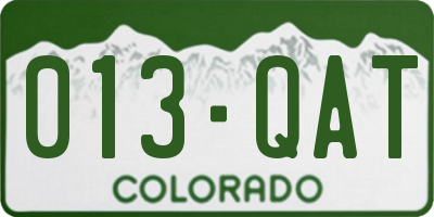 CO license plate 013QAT