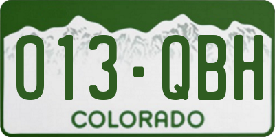 CO license plate 013QBH