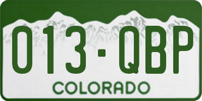 CO license plate 013QBP