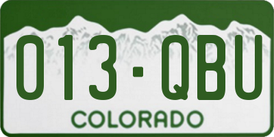CO license plate 013QBU