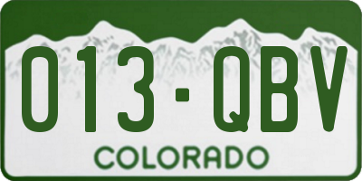 CO license plate 013QBV