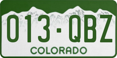 CO license plate 013QBZ