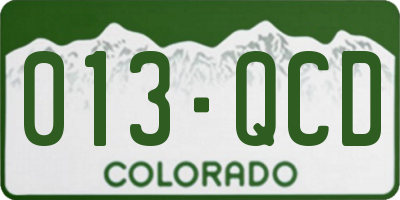 CO license plate 013QCD