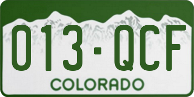 CO license plate 013QCF