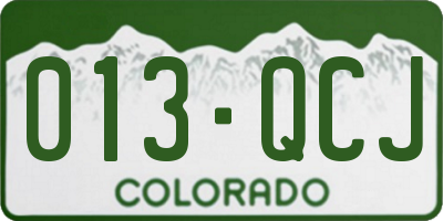 CO license plate 013QCJ