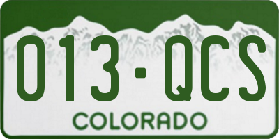 CO license plate 013QCS