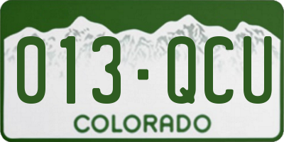 CO license plate 013QCU