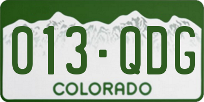 CO license plate 013QDG