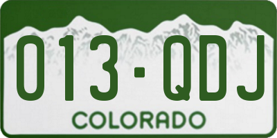 CO license plate 013QDJ