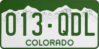 CO license plate 013QDL